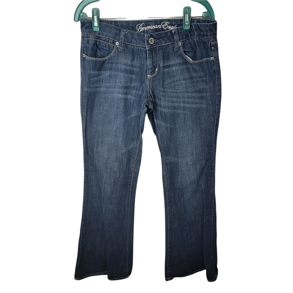 AE REAL FLARE Bell Bottom‎ Jeans Size 6 Dark Wash AMERICAN EAGLE